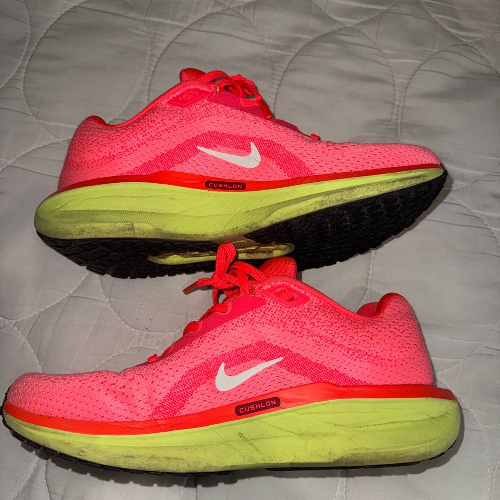 Nike Women's Vibrant Pink and Lime Athletic Shoes